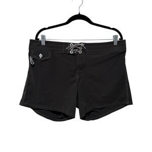 Birdwell Beach Britches Board Shorts Womens 14 Black 5.5" Swim Surf Made In USA